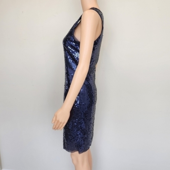 MAX Studio Blue sequin sleeveless dress size XS - Picture 3 of 10